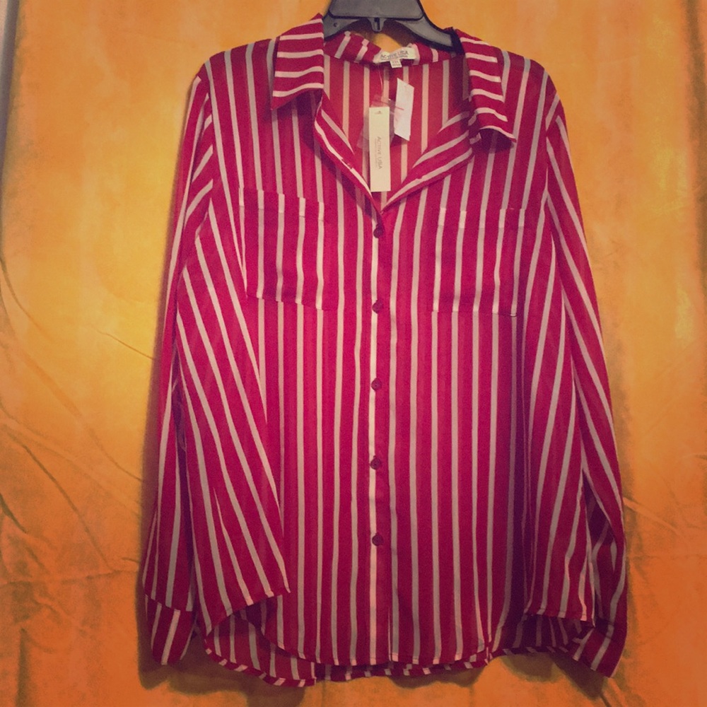 Sheer Long sleeve top (3X). Brand new